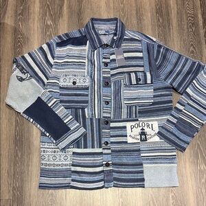 Polo Ralph Lauren
Patchwork Cotton-Linen Cardigan